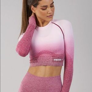 Gymshark ombré seamless long sleeve crop top